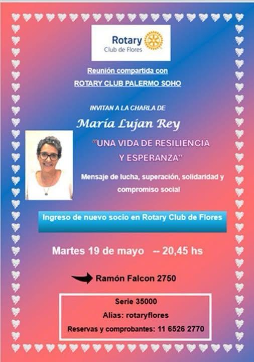 Reunion compartida entre Rotary Club de Flores y Rotary Club Palermo Soho-charla de Maria Lujan Rey